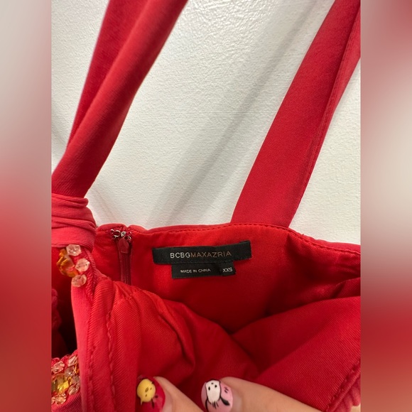 Red bcbg dress, xxs - Picture 3 of 5